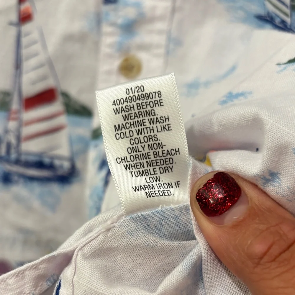 NWT Croft & Barrow Men's Sailboat Print Button-Down - Size Medium - Picture 8 of 14